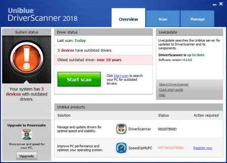 Uniblue DriverScanner 2018